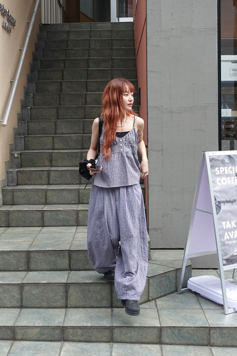 チェックボリュームラフパンツ